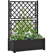 Bonnevie - Jardinière de jardin - Balconnière à fleurs avec treillis 100x43x142 cm pp Anthracite BV909329 Anthracite