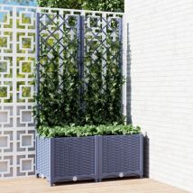 Jardinière de jardin - Balconnière à fleurs avec treillis Gris foncé 80x40x136 cm PP BV428327