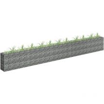 Bonnevie - Jardinière de jardin - Balconnière à fleurs Lit surélevé à gabion Acier galvanisé 450x30x60 cm BV157862 Argent