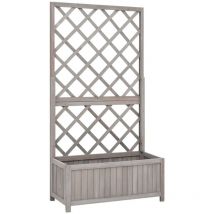 Jardinière de jardin - Balconnière à fleurs à treillis de jardin Gris 70x30x135 cm Bois de sapin BV973792 Bonnevie Gris