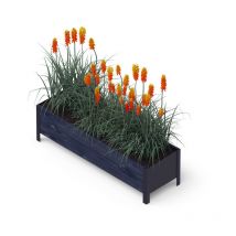 Bac surélevé ergonomique en bois Upyard pour intérieur et extérieur, 118x36x32 cm, noir