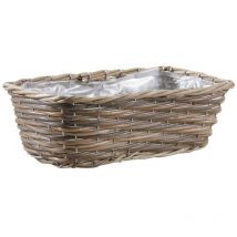Jardinière rectangle en poelet gris 40 cm