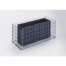 Gabiondeco - Jardinière Gabion 120 x 50 x 50 cm - Mailles Rectangulaires 5 x 10 cm - Made in Germany