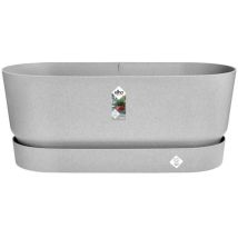 Jardinière Greenville Terrasse 60 x 26 x 24,4 cm avec roulettes - Gris béton Elho