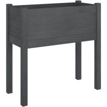 Doc&et² - inlife Jardinière Gris 70x31x70 cm Bois de pin massif