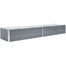 Helloshop26 - Jardinière lit surélevé plantes fleurs jardin acier galvanisé 320 x 80 x 45 cm gris