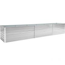 Helloshop26 - Jardinière lit surélevé plantes fleurs jardin acier galvanisé 480 x 80 x 77 cm gris