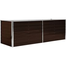 Helloshop26 - Jardinière lit surélevé plantes fleurs jardin marron 240 x 80 x 77 cm acier galvanisé
