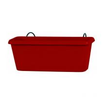 EDA Jardinière Plastique À Réserve D'Eau L.30 X L.12 X H.11.4 Cm Rouge Rubis