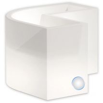 Monacis - Jardinière pot de fleurs angulaire avec lumière en résine cm mod. Flowerpot Top Led Blanc