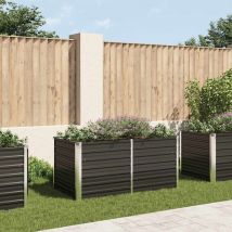 Doc&et² - Jardinière surélevée Bac a Fleur Anthracite 160x80x77 cm Acier galvanisé 65726