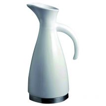 Jarra agua porcel. blanca/inox - 1,2 l