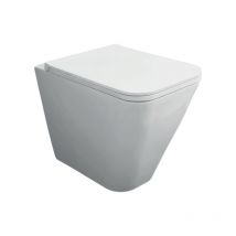 Azzurra - Jarrón de suelo 36x55x43 cm blanco brillante de cerámica Ceramica Build - Con tapa de inodoro