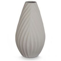 Jarrón rayas gris cerámica 26 x 49 x 26 cm