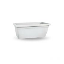 Teraplast - Jardinera rectangular blanca con platillo