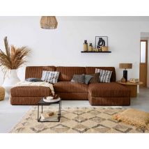 Lisa Design - Jasper - wohnlandschaft modulierbar - großer geripptem cord - rostfarben