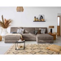 Jasper - wohnlandschaft modulierbar - großer geripptem cord - taupe