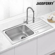 Jassferry - Kitchen Sink Welding Style Stainless Steel 1 Bowl Reversible Drainer 1000 x 500 mm