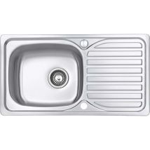 Jassferry Küchenspüle 1 Becken Einsatz, 800 X 440 Mm Umkehrbarem Abtropffläche Waschbecken Aus Edelstahl Einbau Mit Abfallsieb