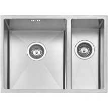 Jassferry - Küchenspüle 1,5 Becken Unterbau-Küchenspüle, 590 x 440 mm Unterbauspüle aus Edelstahl mit Abfallsieb