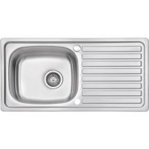 JASSFERRY Küchenspüle 1 Becken Einsatz, 860 x 435 mm Umkehrbarem Abtropffläche Waschbecken aus Edelstahl Einbau mit Abfallsieb