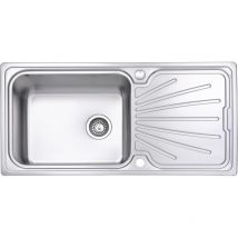 Jassferry - vier de cuisine 1 bac Acier Inoxydable 1000 x 500 mm égouttoir réversible, avec Siphon et Trop-Plein