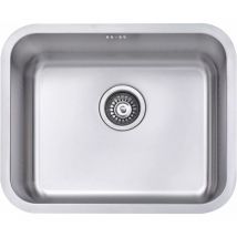 Jassferry - vier de cuisine 1 bac, acier inoxydable, sous plan 550 x 450 mm avec Siphon et Trop-Plein