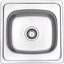 Jassferry - vier de cuisine 1 Bac Carré Finition Satinée acier inoxydable 500 x 500 mm