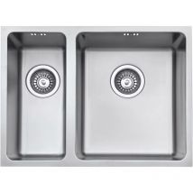 JASSFERRY Évier de cuisine 1,5 Bac , Acier Inoxydable, 590 x 440 mm sous plan avec crépine