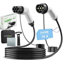Ladekabel Für Elektrofahrzeuge, 3,6 Kw, 10 M, 16 A, Einphasiges Verlängerungskabel Für Hybridfahrzeuge Vom Typ 2 Auf Typ 2 - Jatrhg