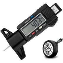 Jauge de Profondeur de Bande de Roulement Numérique, Jauge Profondeur Pneu avec Grand Écran LCD, Jauges de Profondeur Pneus Numerique 0-25.6mm, pour