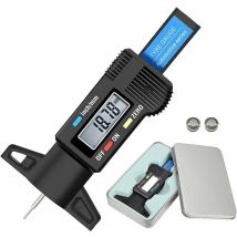 Shmshng - Jauge de Profondeur Numérique de Pneu-Jauge de Profondeur de Bande de Roulement de Pneu-Gauge lcd Metrique/Pouce 0-25.4mm avec Boîte de Fer