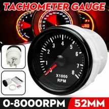 Jauge de régime de tachymètre de compte-tours de 2 52mm 0-8000 tr / min pour les moteurs à essence,Jauge de régime de tachymètre de compte-tours de 2