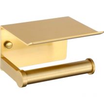 Porte-papier hygiénique mural avec étagère de rangement, support de rangement de mouchoirs auto-adhésif en aluminium sans poinçon