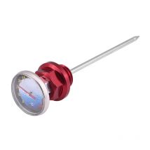 Jeffergarden - Jauge d'Huile de Moto, Jauge de Niveau d'Huile avec le Thermomètre pour Moto 125cc en Alliage d'Aluminium (Red) Autres instruments