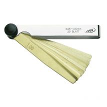 Jauge d'épaisseur HELIOS PREISSER – Laiton antimagnétique – 13 mm x 100 mm – Plage de mesure 0,05-1 mm