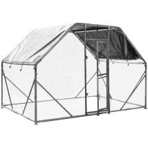 Fudajo - Jaula Recinto Corral xxl 2x3x2m Con techo solar impermeable y puerta Animales Aves Gallinas Pollos