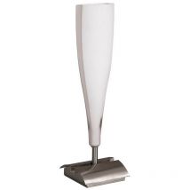Inspired Mantra Java Table Lamp Small 1 Light E14, Satin Nickel/Frosted White Glass