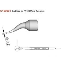 JBC - Double pince à cartouche en ligne 0,2mm C120001