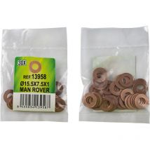 13958 sac de 30 rondelles en cuivre pour injecteurs - Ø15.5x7.5x1 - man rover (ref. 53464) - JBM