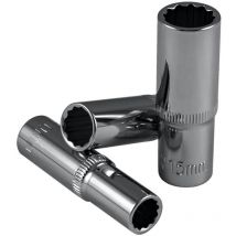 Jbm 14531 douille longue 12 pans 65MM, 3/8 15MM - chrome