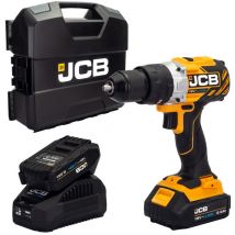 Jcb Tools - jcb 18V b/l Combi Drill 2x2.0Ah Lithium-Ion Battery and 2.4A Charger in W-Boxx 136
