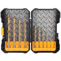 JCB - hss-tin Bohrerset 10-teilig 1,0 bis 10,0 mm Metallbohrer Titan beschichtet