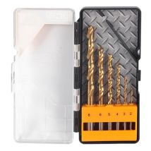 JCB - hss-tin Bohrerset 6-teilig 2,0 bis 8,0 mm Metallbohrer Titan beschichtet