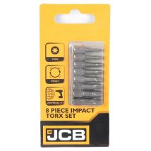 JCB Impact Bit Set TORX 1/4" 8-teilig T10 bis T40 25 mm Schrauberbit Satz