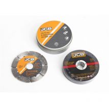 JCB Winkelschleifer Zubehör Set 12-teilig 115 mm Trennscheibe und Diamantscheibe