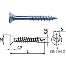 200 Stück jd Spanplattenschrauben Kreuzschlitz ø 5,0 mm l: 70 mm