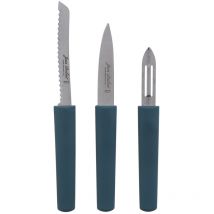 Set de 3 pièces en inox Eco-responsable office, éplucheur, tomate bleu - Jean Dubost