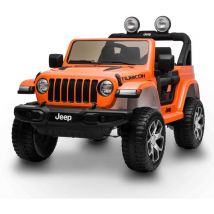 Jeep wrangler rubicon Auto a batteria 12V per bambini, licenza ufficiale, telecomando, luci e suoni.