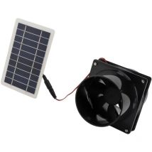 Jeffergarden - 10 w 12 v solarbetriebener Abluftventilator für Rundrohr-ABS-Panel-Belüftungsset, Haustierhaus, Hühnerstall, Wohnmobil, Gewächshaus